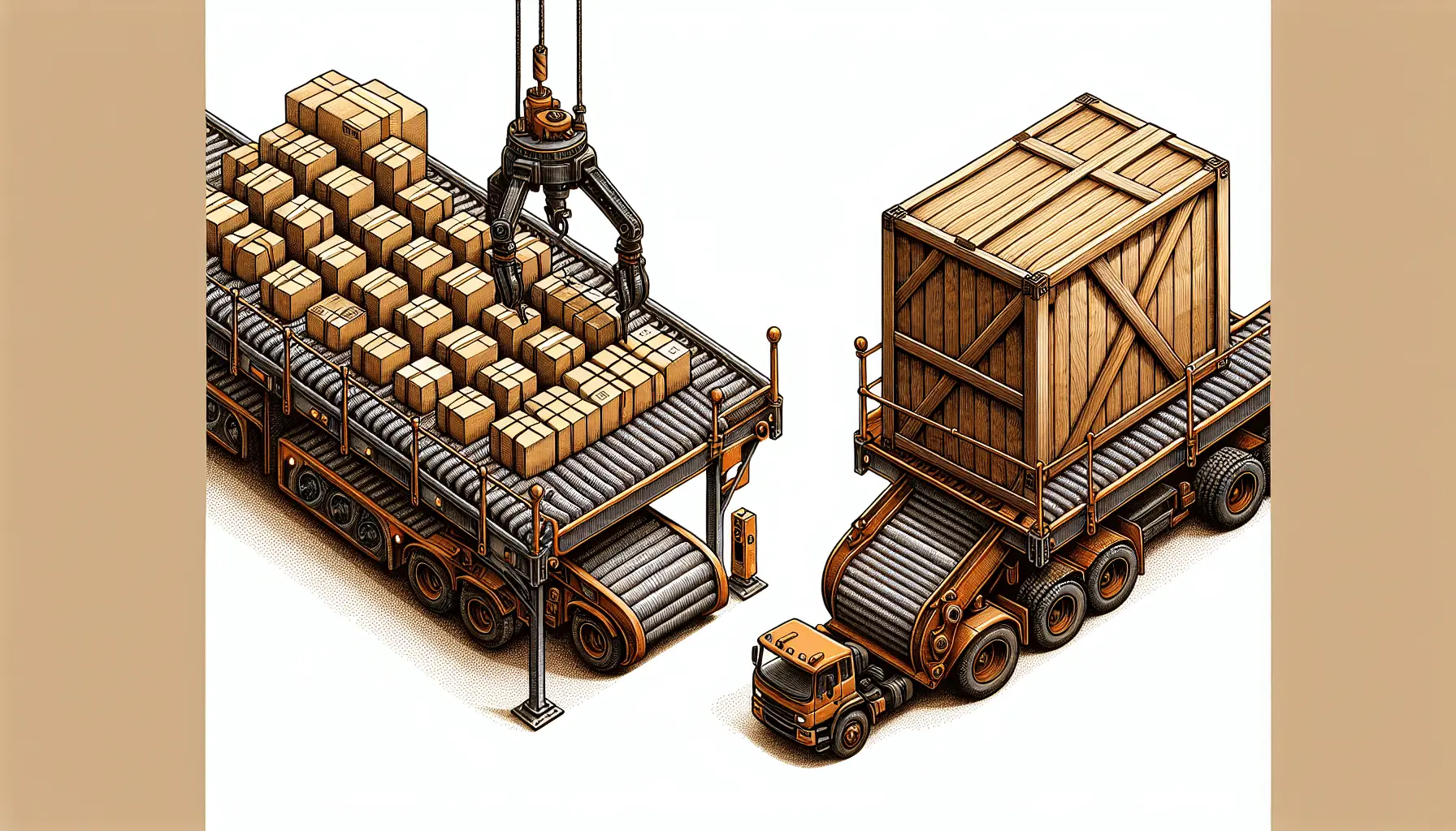 Illustration comparing parcel and freight shipping