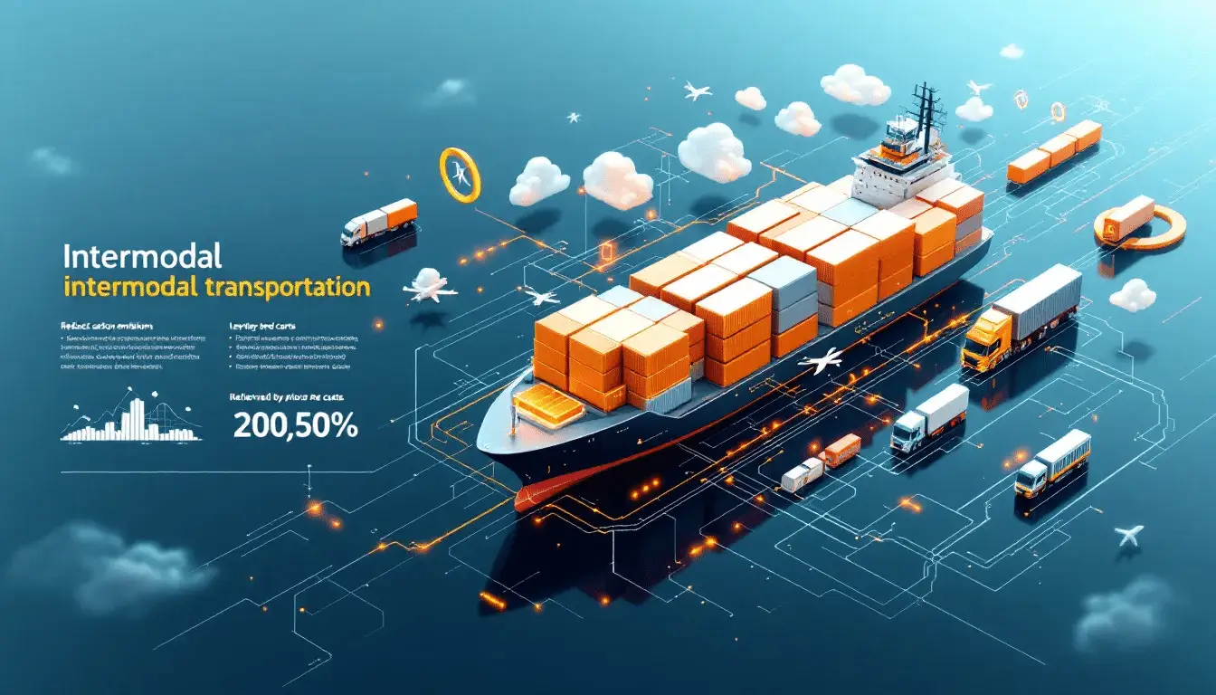 An illustration of intermodal transportation and its advantages in logistics.